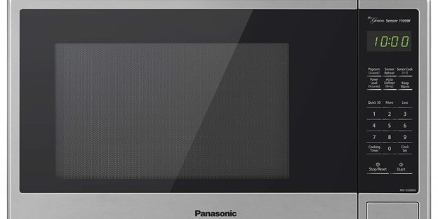 Panasonic Countertop Microwave Oven with Genius Sensor Cooking, Quick 30sec, Popcorn Button, Child Safety Lock and 1100 Watts of Cooking Power – NN-SU696S – 1.3 cu. ft (Stainless Steel) Panasonic Countertop Microwave Oven with Genius Sensor Cooking, Quick 30sec, Popcorn Button, Child Safety Lock and 1100 Watts of Cooking Power – NN-SU696S – 1.3 cu. ft (Stainless Steel)