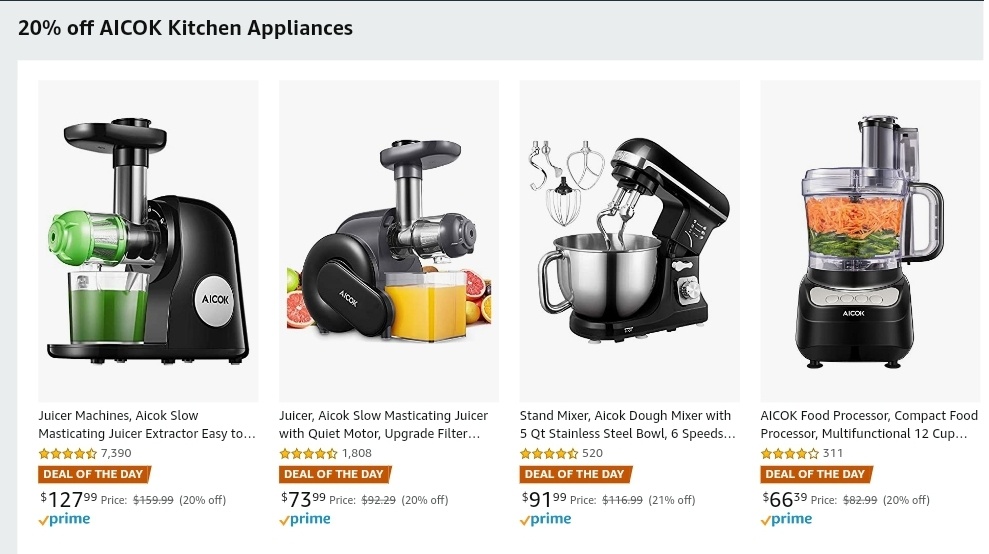 20% off AICOK Kitchen Appliances at Amazon