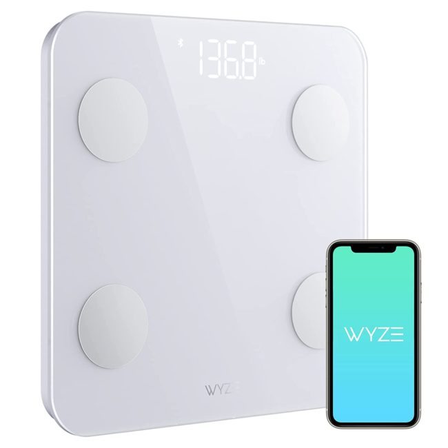 WYZE Smart Scale S for Body Weight, Body Fat Monitor, Accurate Digital Bathroom Scale, Body Composition Analyer for People, Baby, Pet, Wireless, Bluetooth, 400 lb, White for .38