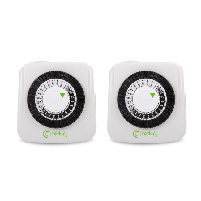 Century Mini Indoor 24-Hour Mechanical Outlet Timer, 2 Prong, 2-Pack Century Mini Indoor 24-Hour Mechanical Outlet Timer, 2 Prong, 2-Pack