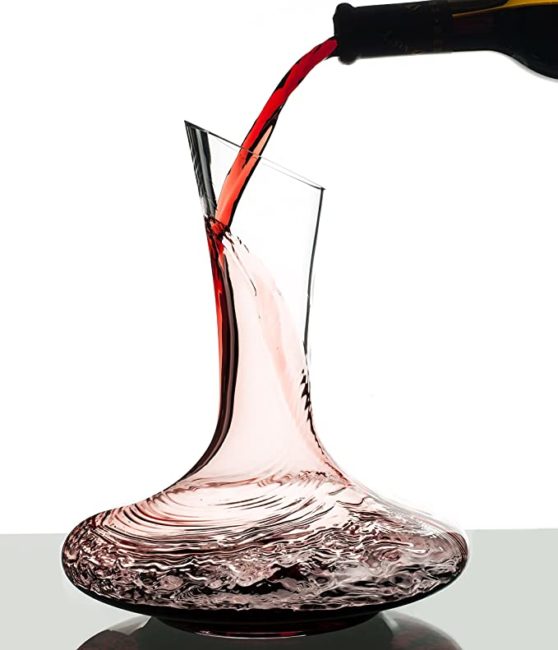 Eravino Wine Decanter, 100% Mouth Blown Crystal Glass – Will Make a Nice Wine Gift, Wine Aerator or Wine Accessories – Holds 750ml – full bottle of wine
